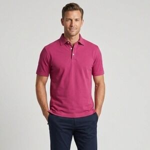 Daniel Cremieux Signature Collection Magenta Mercerized Cotton Polo Shirt Mens M